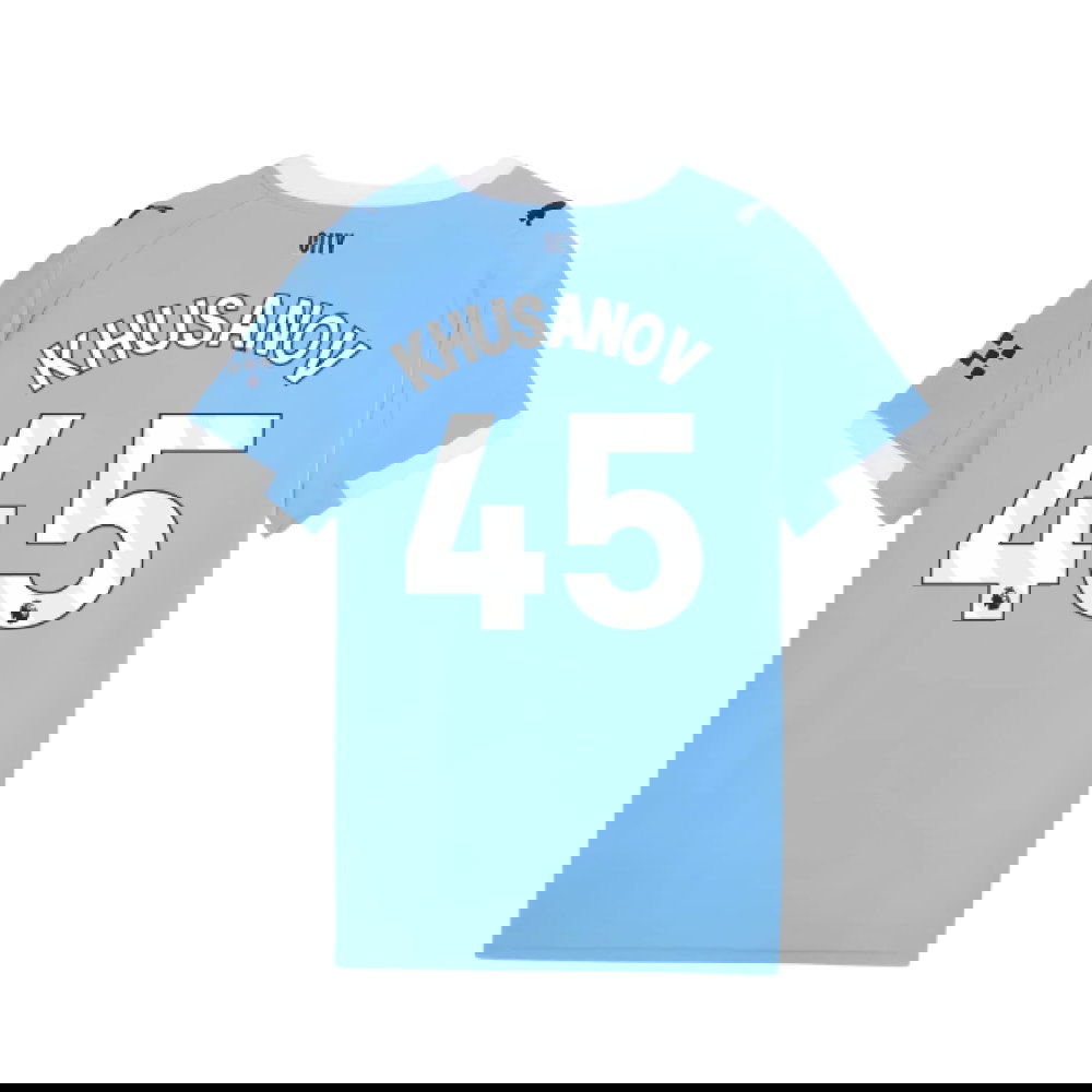 2025-2026 Man City Home Shirt (Kids) (Khusanov 45)