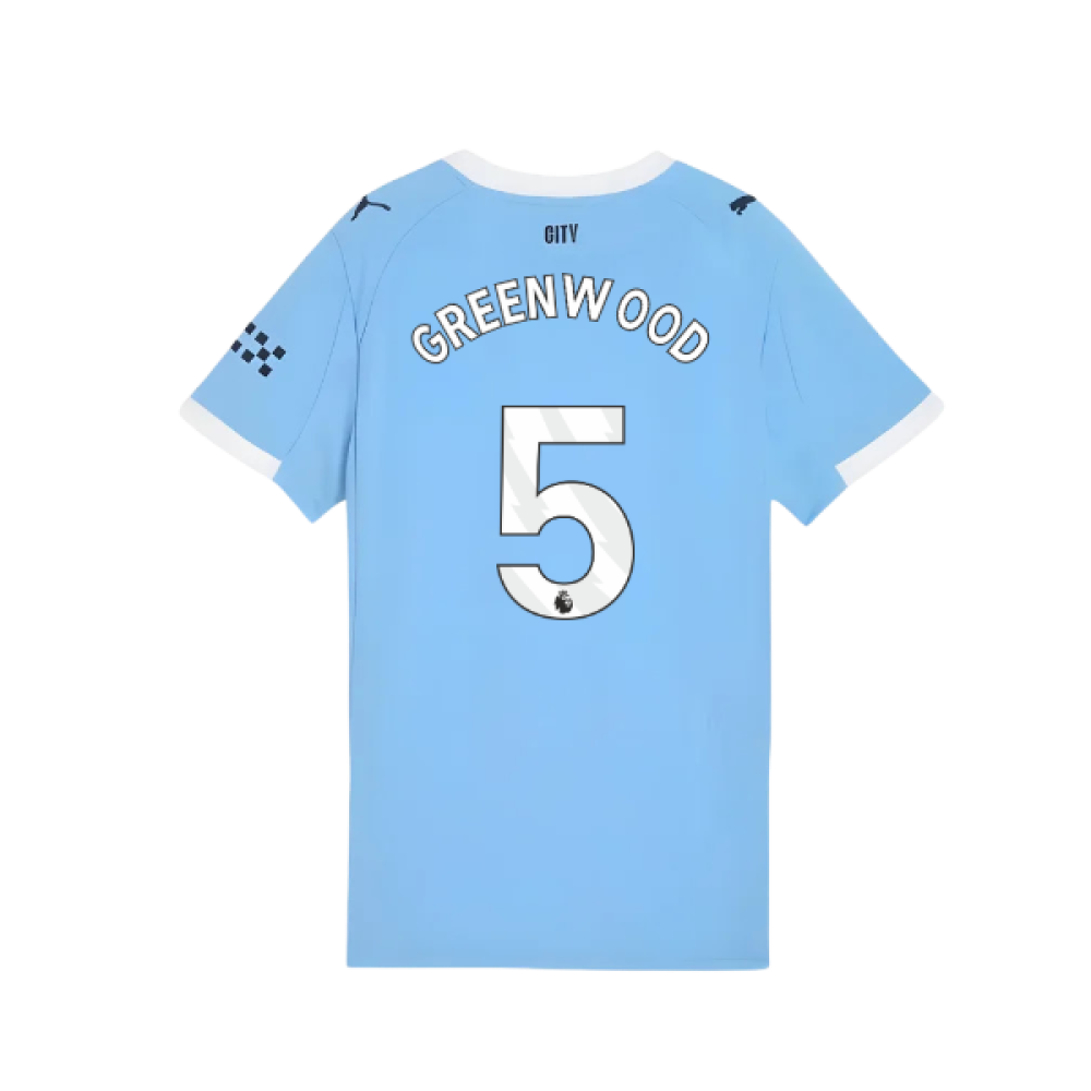 2025-2026 Man City Home Shirt (Womens) (Greenwood 5)