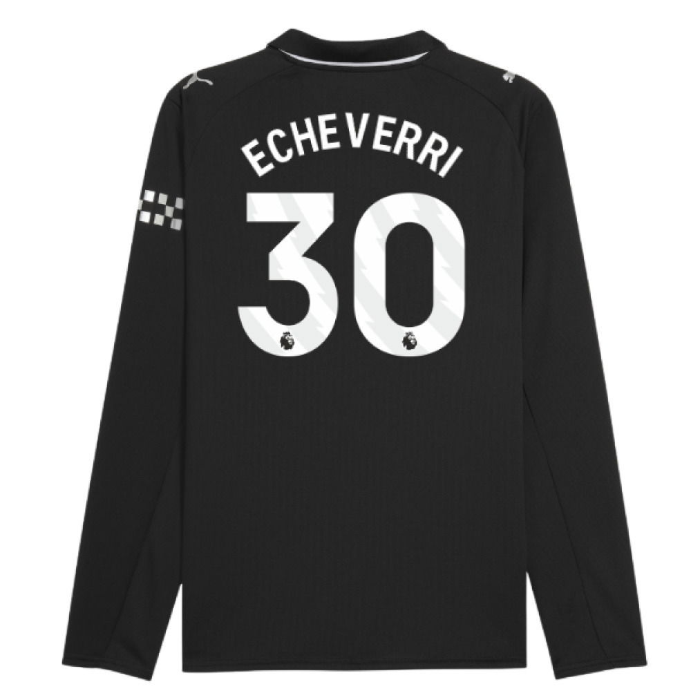 2025-2026 Man City Long Sleeve Away Shirt (Echeverri 30)