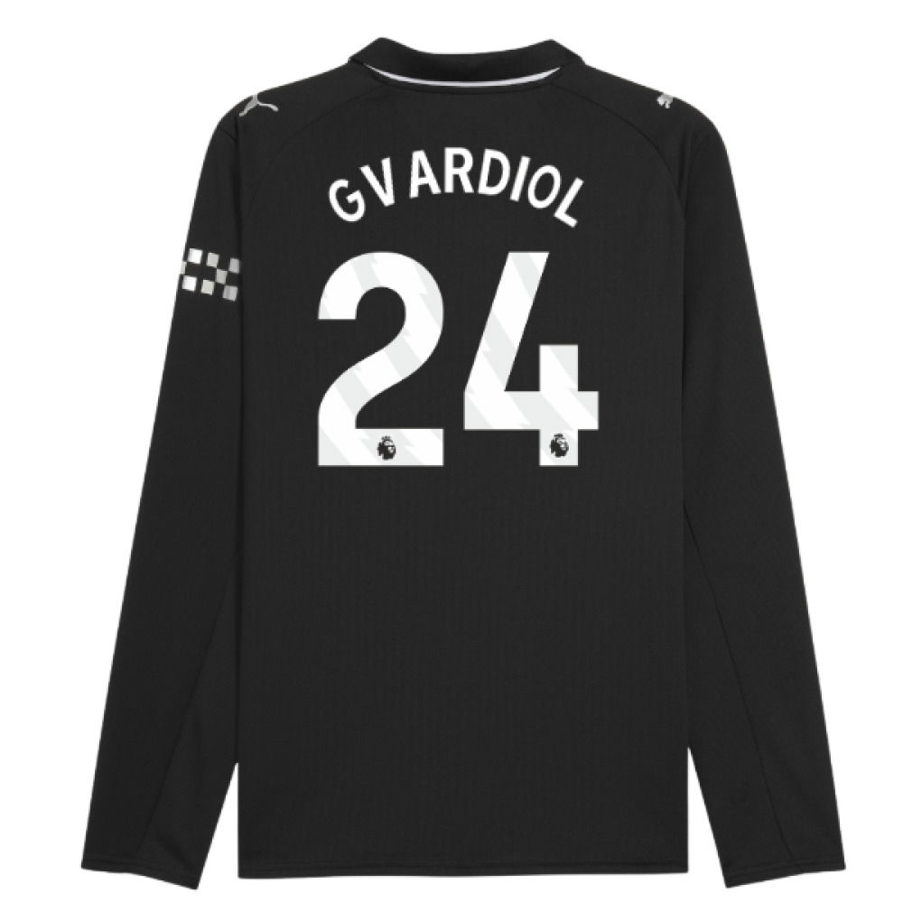 2025-2026 Man City Long Sleeve Away Shirt (Gvardiol 24)