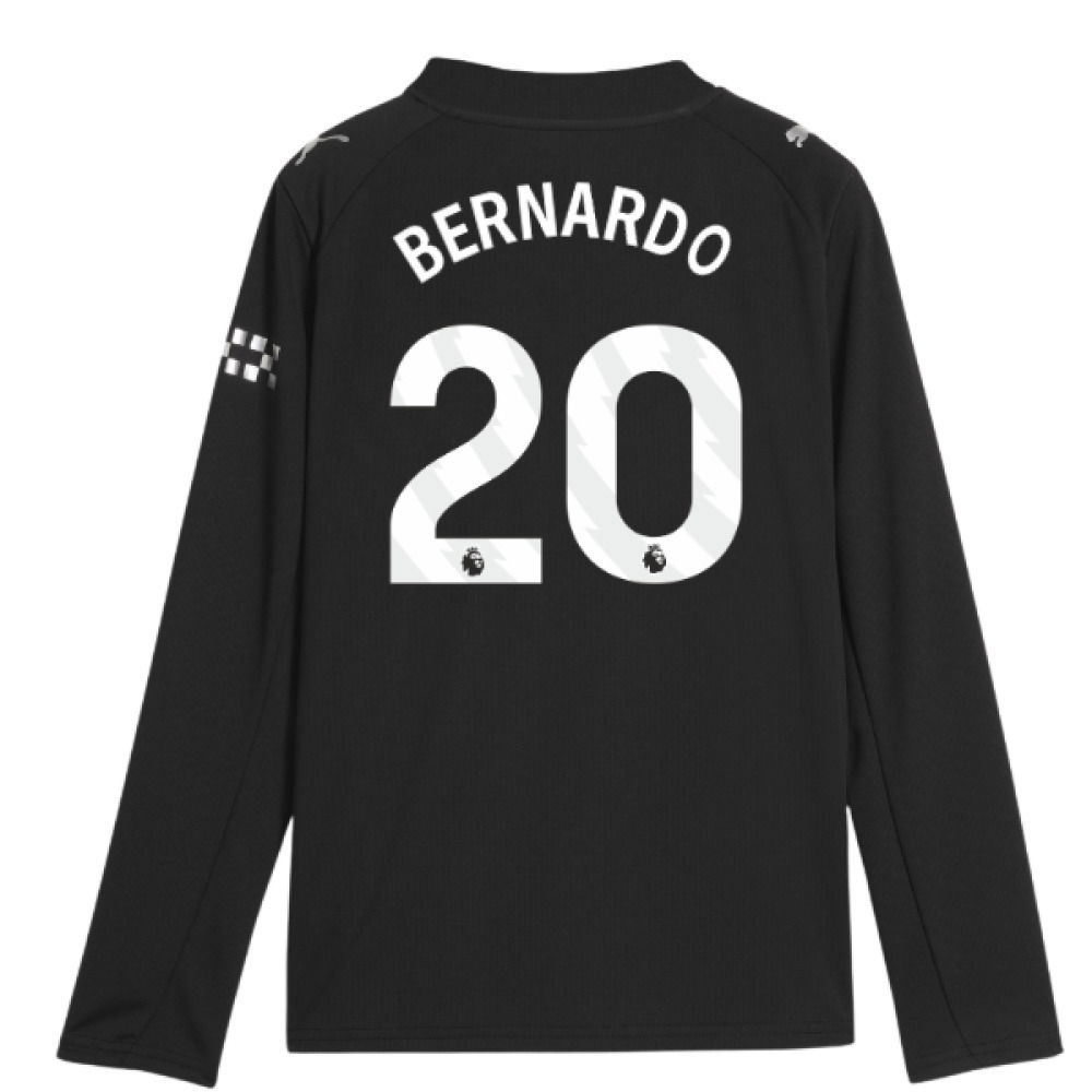 2025-2026 Man City Long Sleeve Away Shirt (Kids) (Bernardo 20)