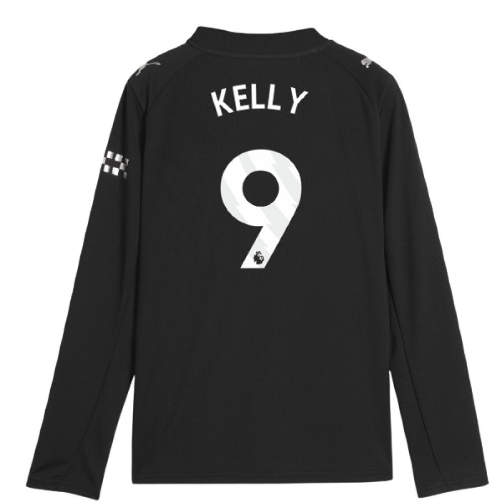 2025-2026 Man City Long Sleeve Away Shirt (Kids) (Kelly 9)