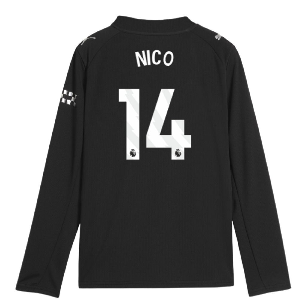 2025-2026 Man City Long Sleeve Away Shirt (Kids) (Nico 14)