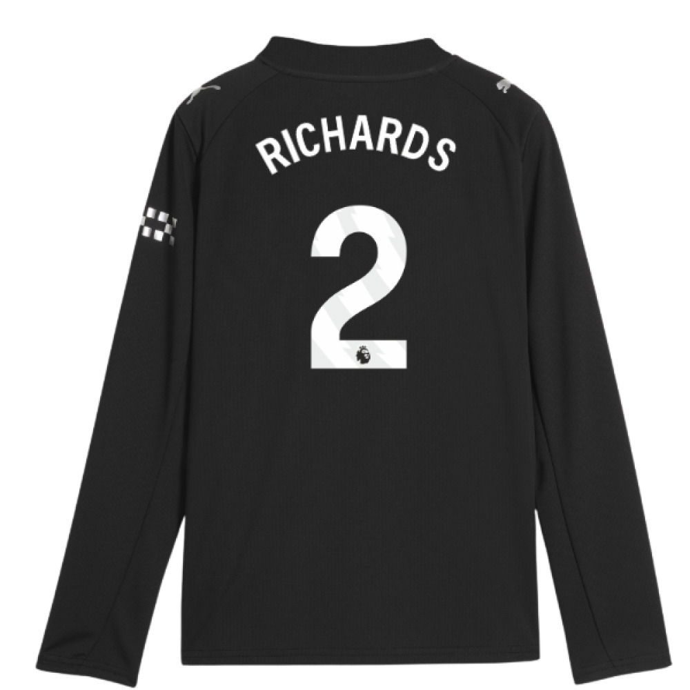 2025-2026 Man City Long Sleeve Away Shirt (Kids) (Richards 2)