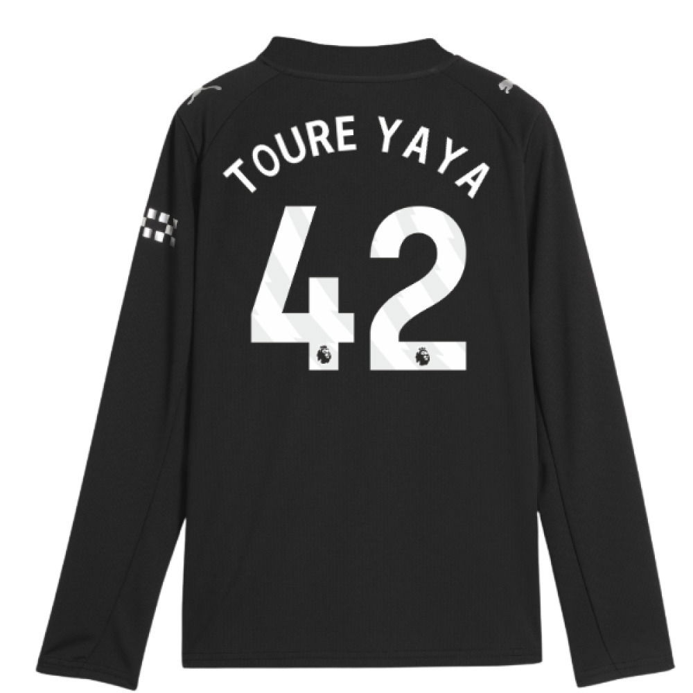 2025-2026 Man City Long Sleeve Away Shirt (Kids) (Toure Yaya 42)
