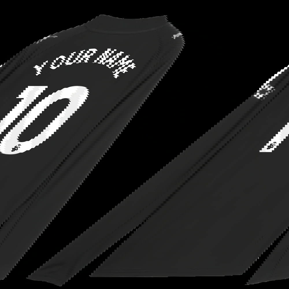 2025-2026 Man City Long Sleeve Away Shirt (Kids) (Your Name)