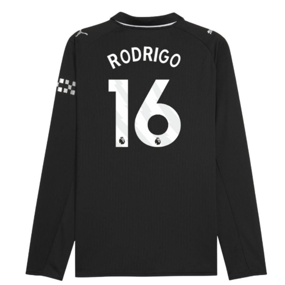 2025-2026 Man City Long Sleeve Away Shirt (Rodrigo 16)