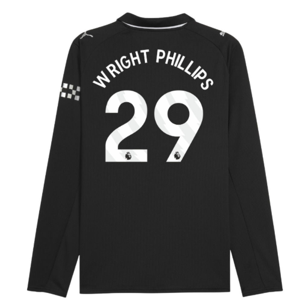 2025-2026 Man City Long Sleeve Away Shirt (Wright Phillips 29)