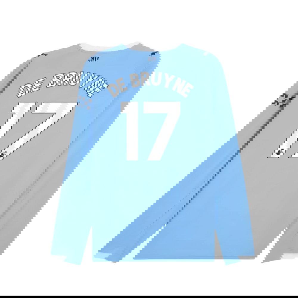 2025-2026 Man City Long Sleeve Home Shirt (De Bruyne 17)