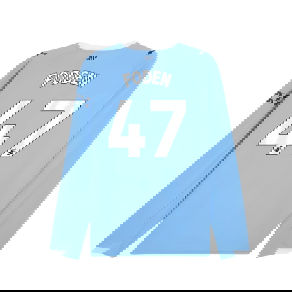 2025-2026 Man City Long Sleeve Home Shirt (Foden 47)