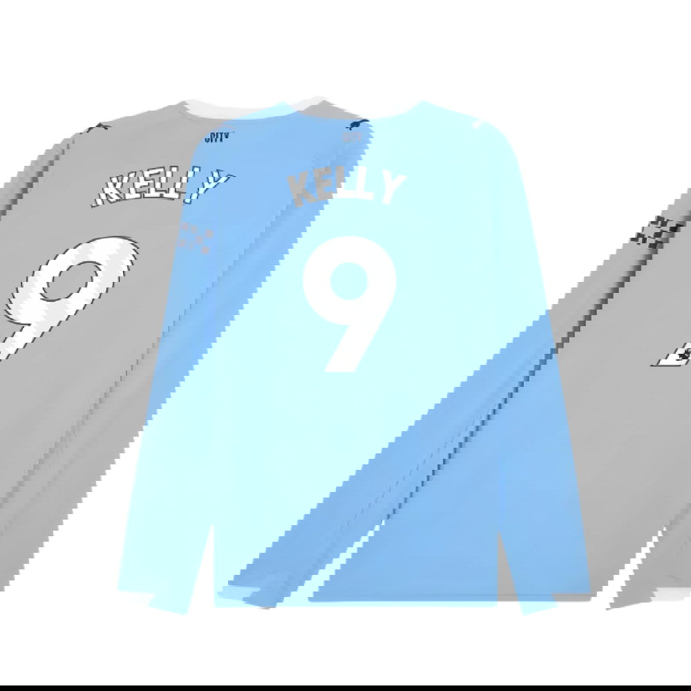 2025-2026 Man City Long Sleeve Home Shirt (Kelly 9)