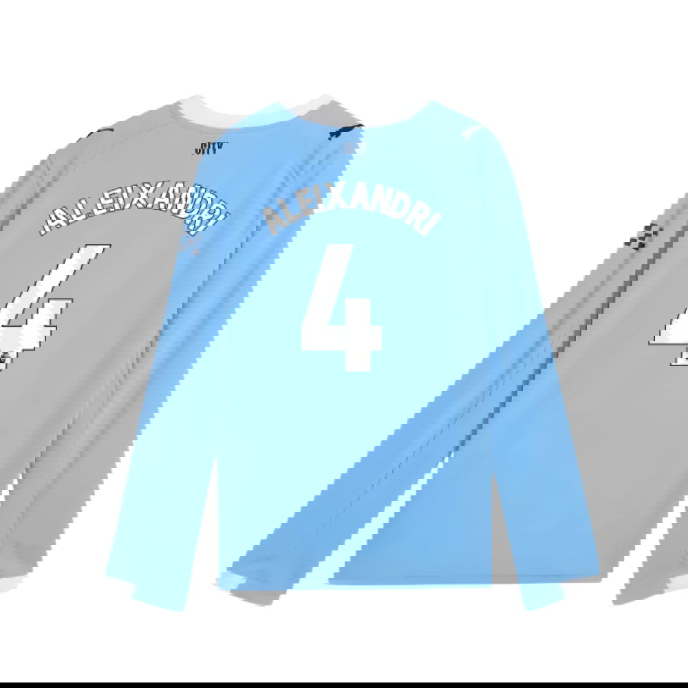 2025-2026 Man City Long Sleeve Home Shirt (Kids) (Aleixandri 4)