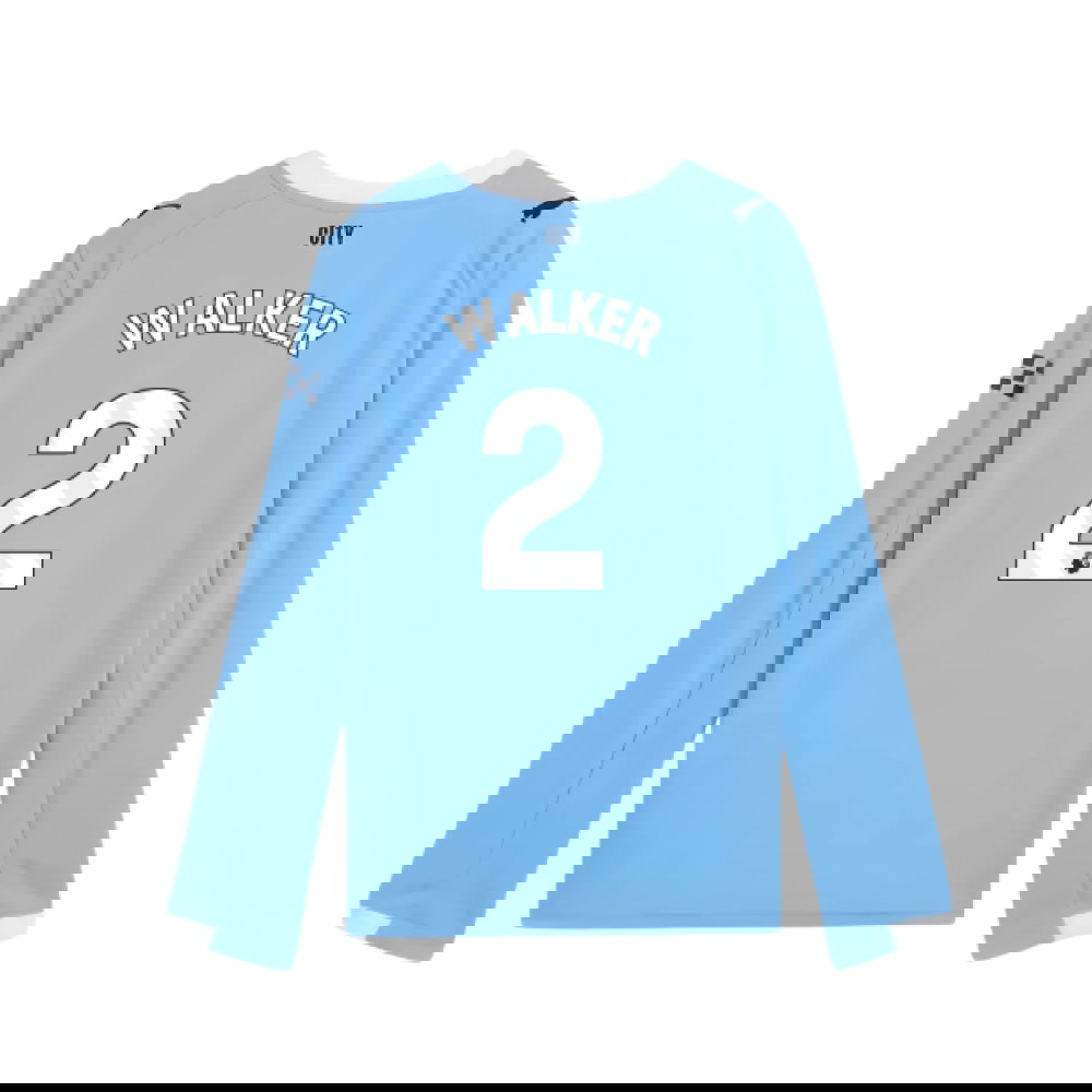 2025-2026 Man City Long Sleeve Home Shirt (Kids) (Walker 2)