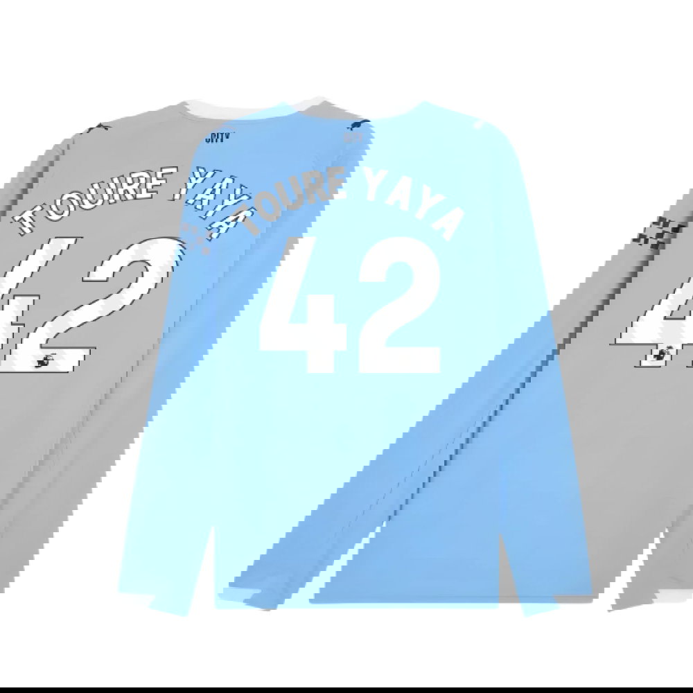 2025-2026 Man City Long Sleeve Home Shirt (Toure Yaya 42)