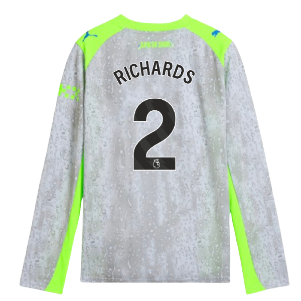 2025-2026 Man City Long Sleeve Third Shirt (Kids) (Richards 2)