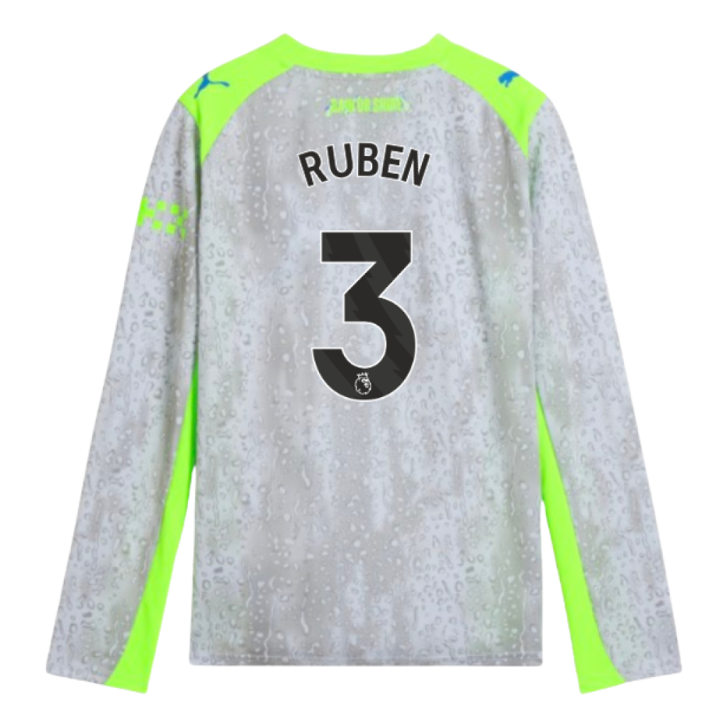 2025-2026 Man City Long Sleeve Third Shirt (Kids) (Ruben 3)