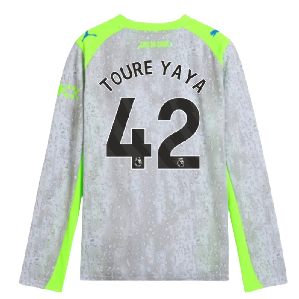 2025-2026 Man City Long Sleeve Third Shirt (Kids) (Toure Yaya 42)