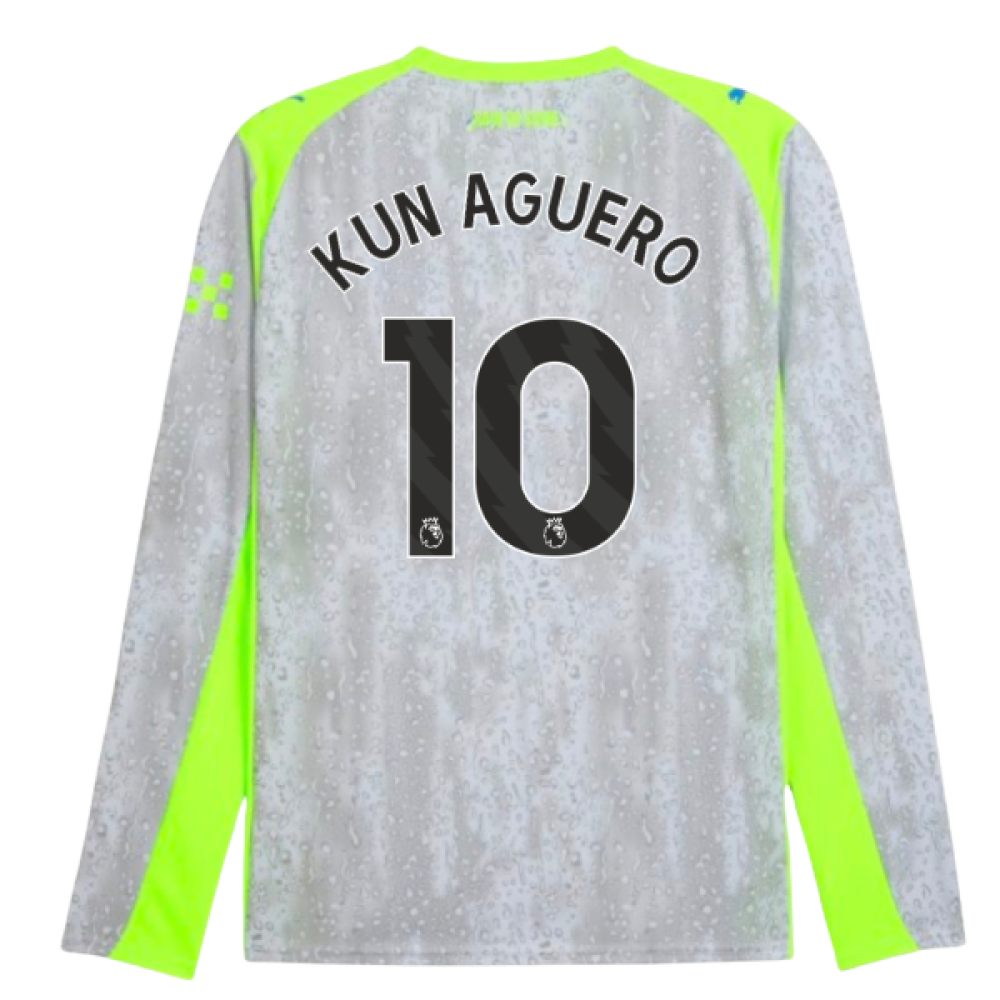 2025-2026 Man City Long Sleeve Third Shirt (Kun Aguero 10)