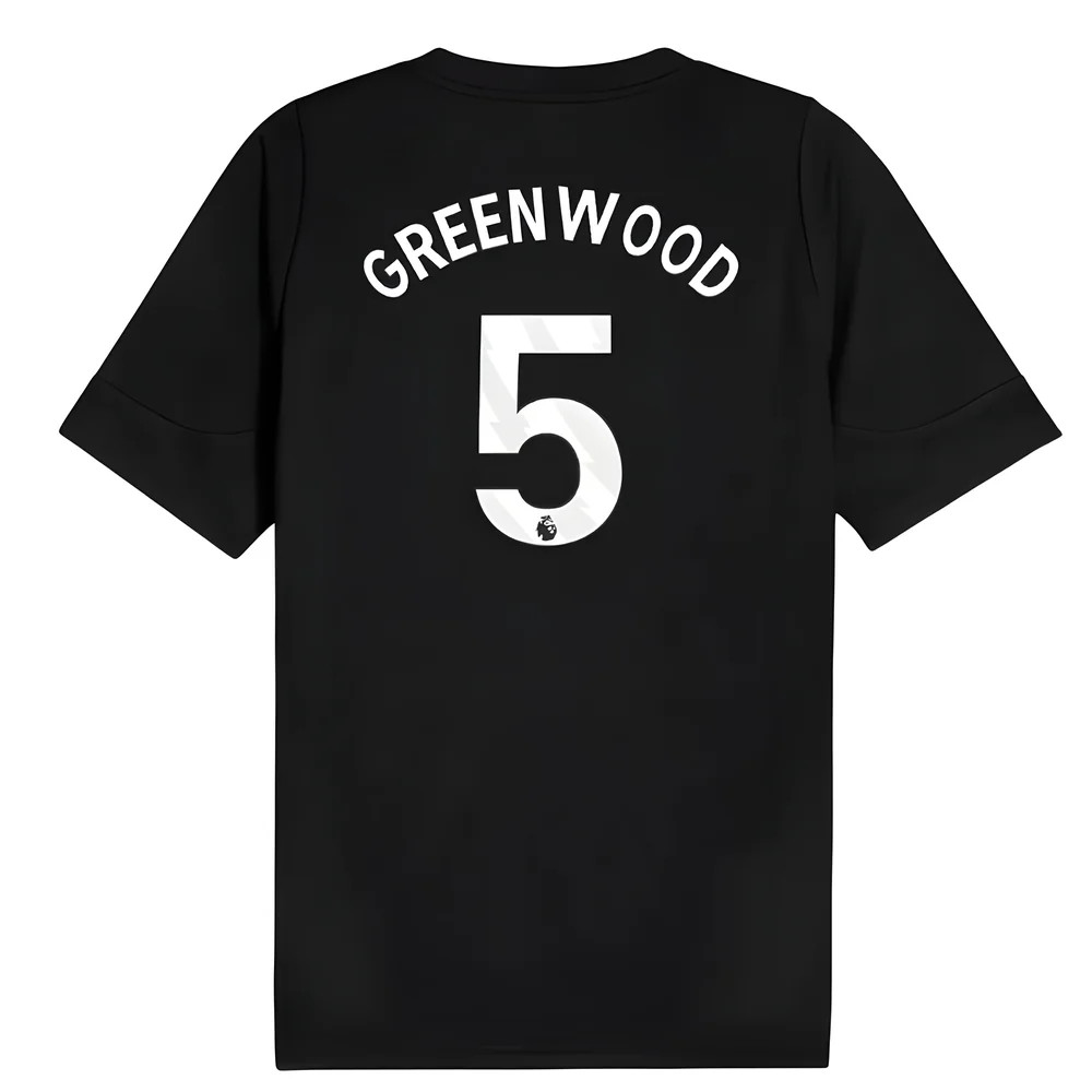 2025-2026 Man City Training Jersey (Black) (Greenwood 5)
