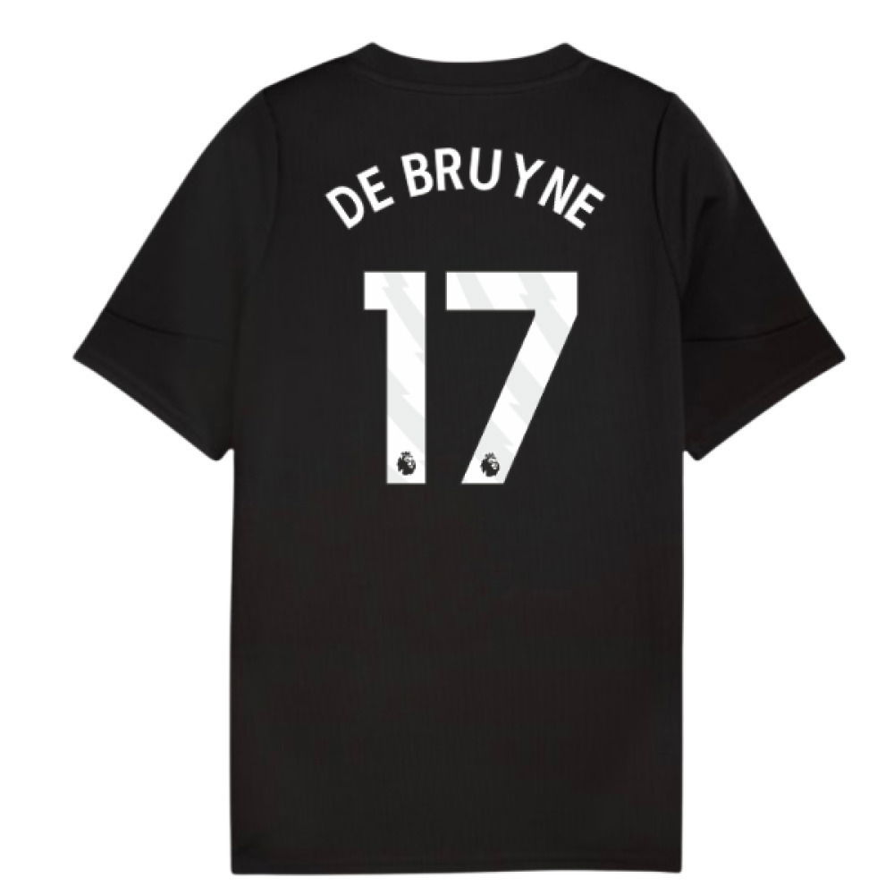 2025-2026 Man City Training Jersey (Black) - Kids (De Bruyne 17)