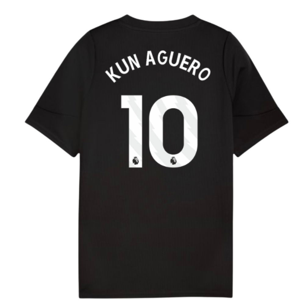 2025-2026 Man City Training Jersey (Black) - Kids (Kun Aguero 10)