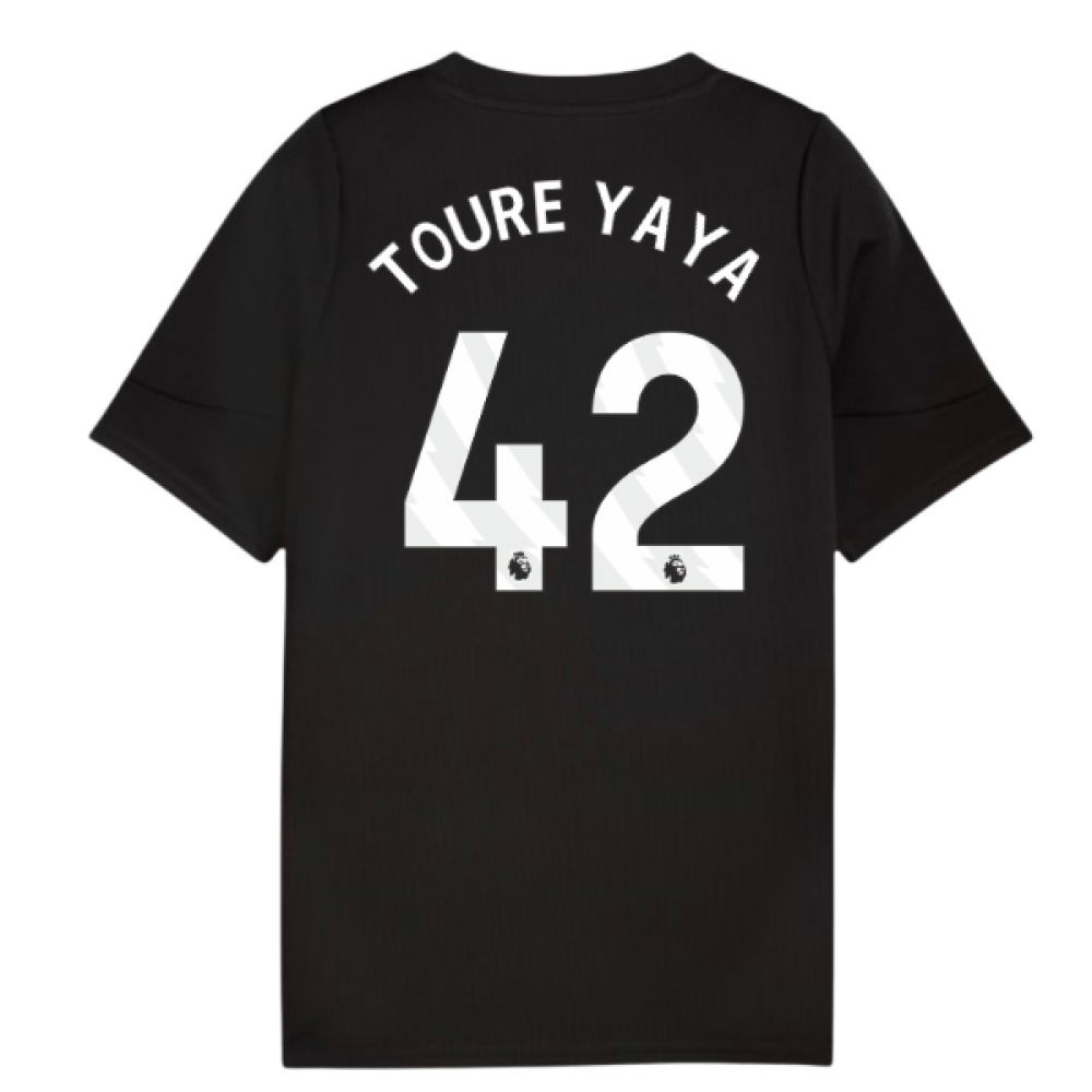 2025-2026 Man City Training Jersey (Black) - Kids (Toure Yaya 42)