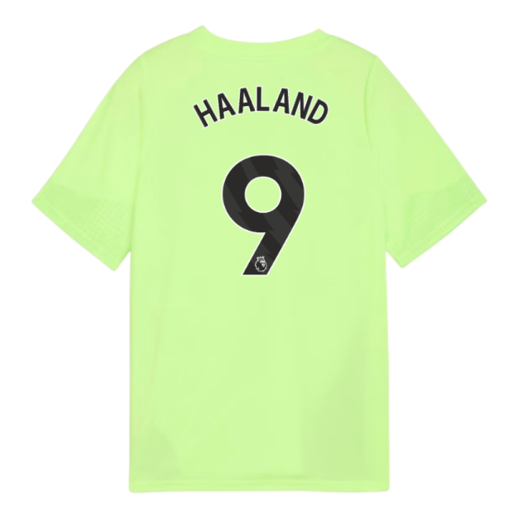 2025-2026 Man City Training Jersey (Fizzy Apple) - Kids (Haaland 9)