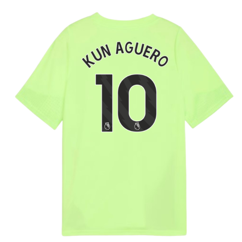 2025-2026 Man City Training Jersey (Fizzy Apple) - Kids (Kun Aguero 10)