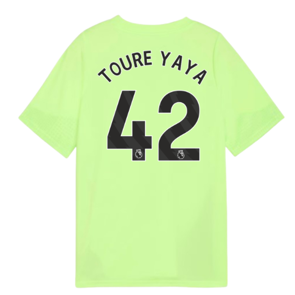 2025-2026 Man City Training Jersey (Fizzy Apple) - Kids (Toure Yaya 42)