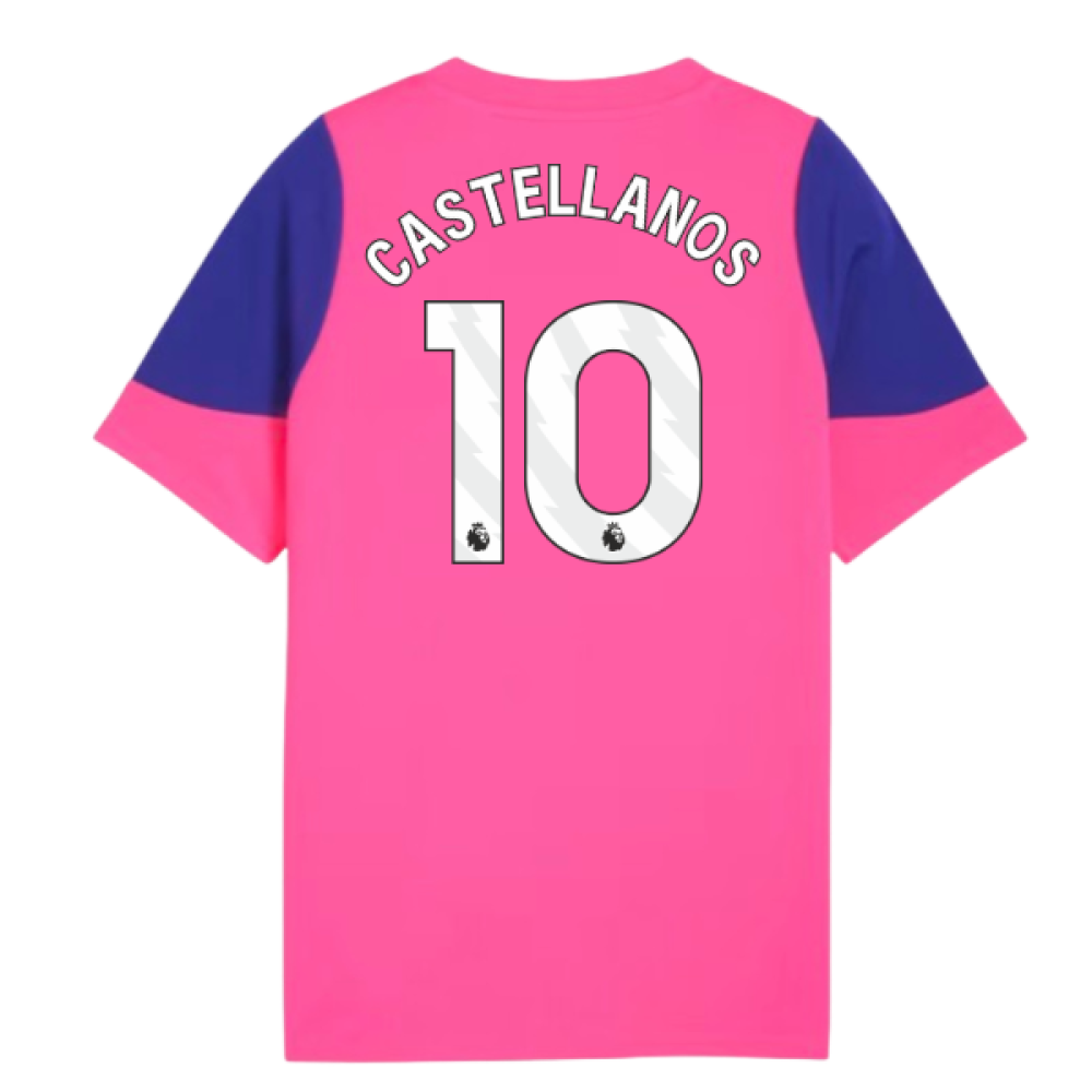 2025-2026 Man City Training Jersey (Fluro Pink) - Kids (Castellanos 10)