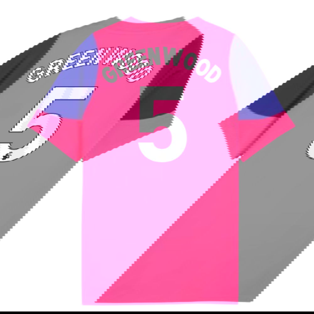 2025-2026 Man City Training Jersey (Fluro Pink) - Kids (Greenwood 5)