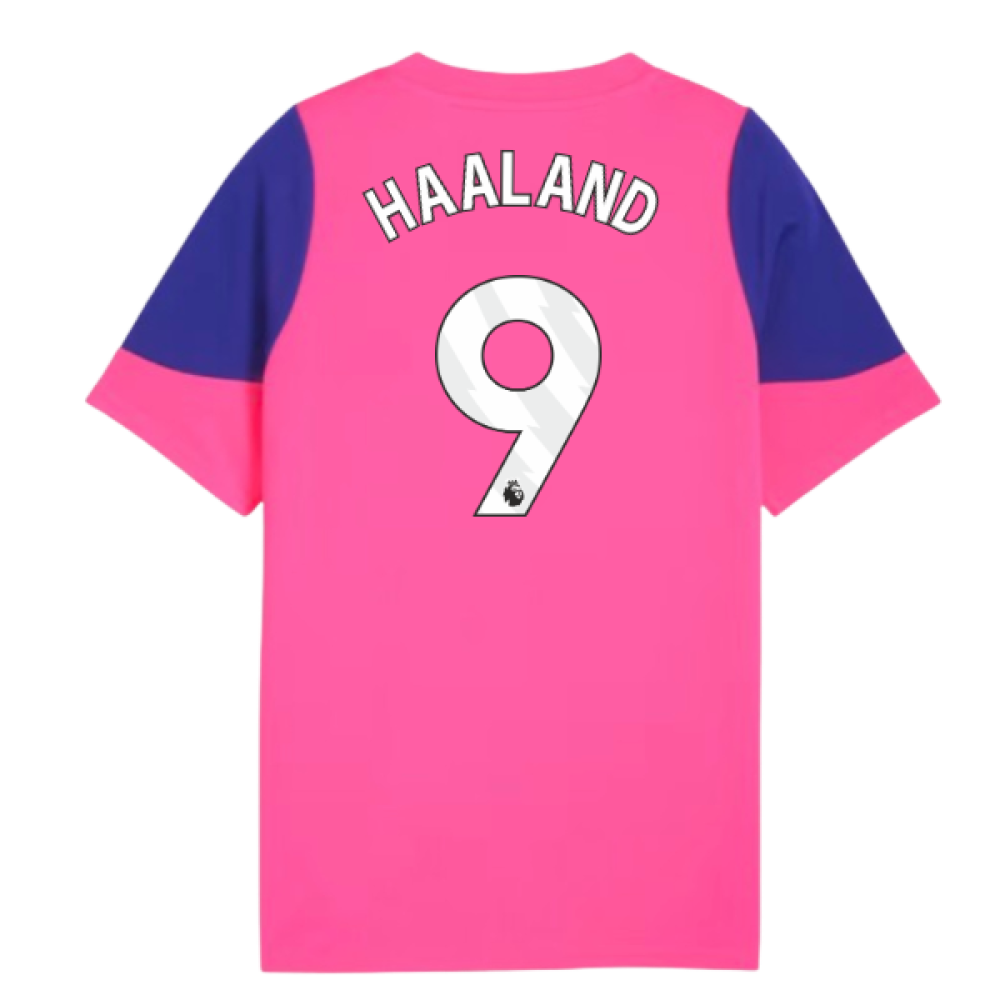 2025-2026 Man City Training Jersey (Fluro Pink) - Kids (Haaland 9)