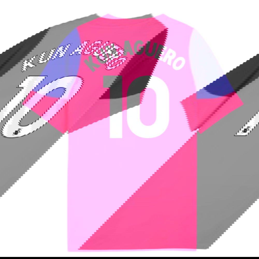 2025-2026 Man City Training Jersey (Fluro Pink) - Kids (Kun Aguero 10)