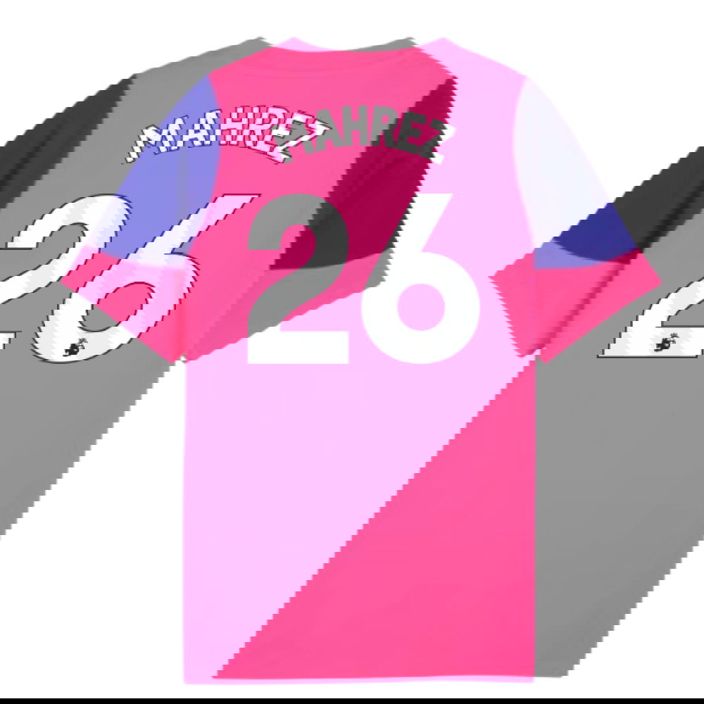 2025-2026 Man City Training Jersey (Fluro Pink) - Kids (Mahrez 26)