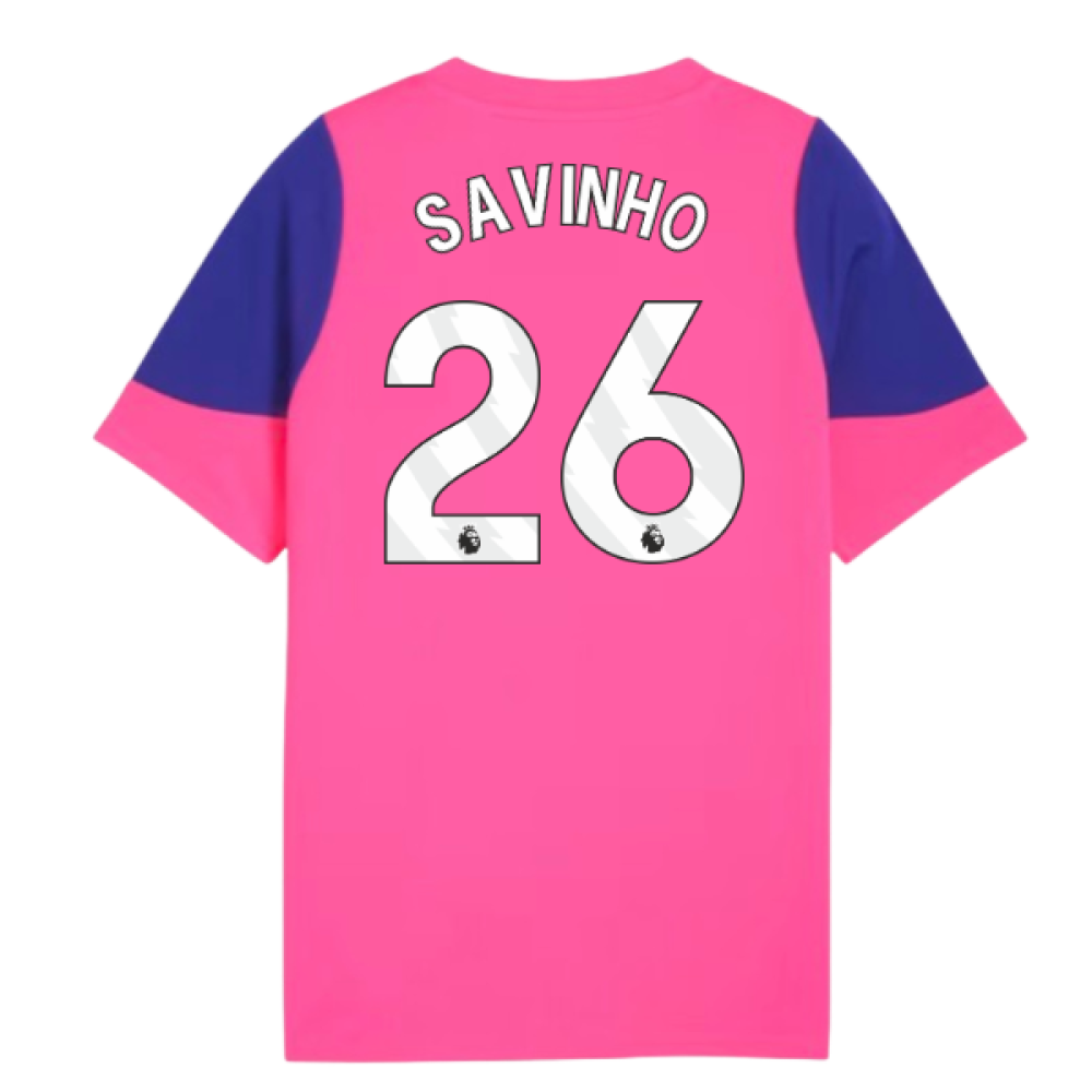 2025-2026 Man City Training Jersey (Fluro Pink) - Kids (Savinho 26)