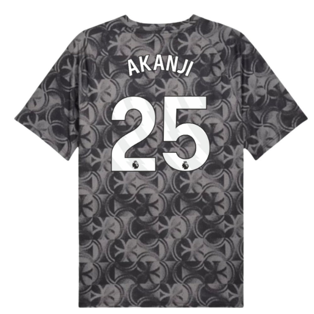 2025-2026 Man City Warm Up Jersey (Black) (Akanji 25)