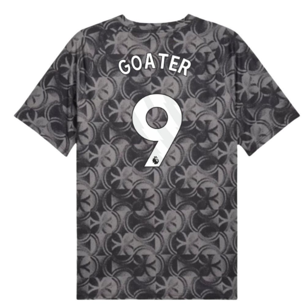 2025-2026 Man City Warm Up Jersey (Black) (Goater 9)