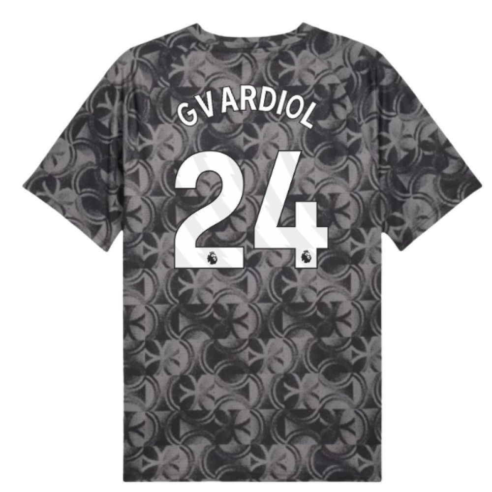 2025-2026 Man City Warm Up Jersey (Black) (Gvardiol 24)