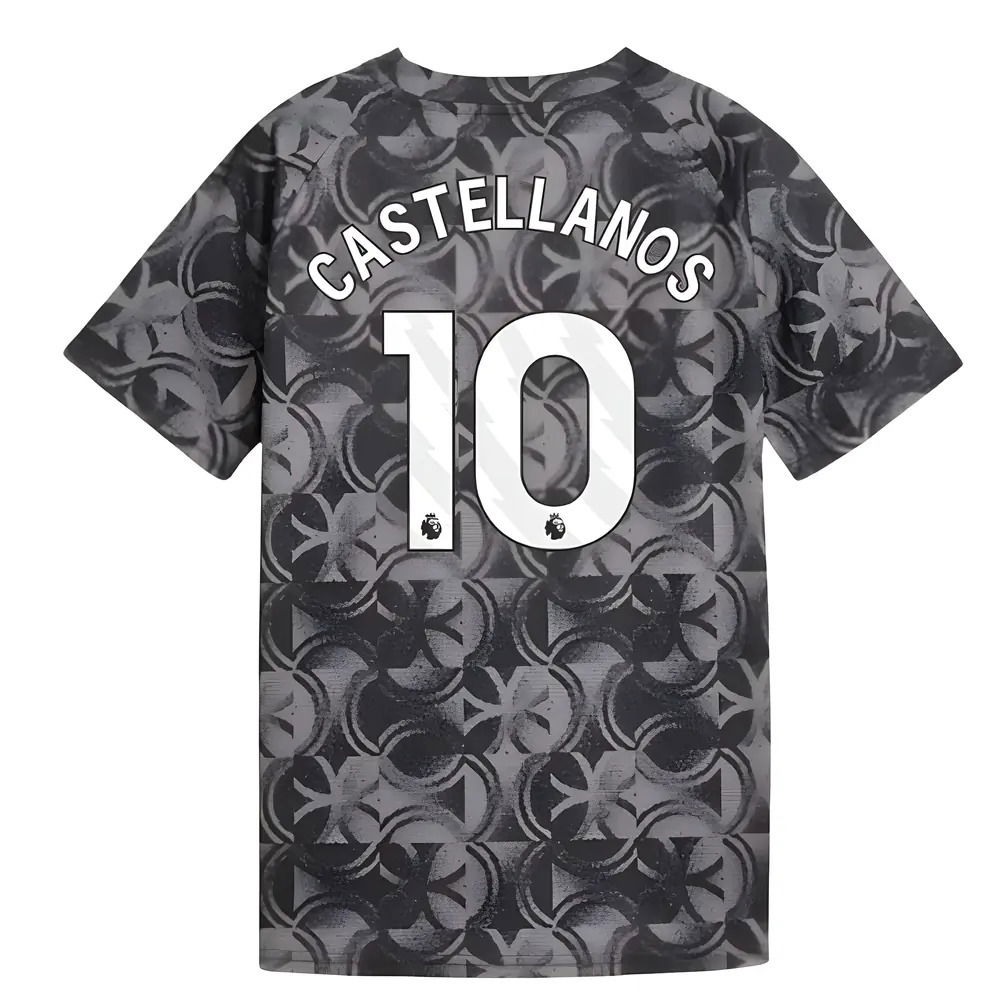 2025-2026 Man City Warm Up Jersey (Black) - Kids (Castellanos 10)