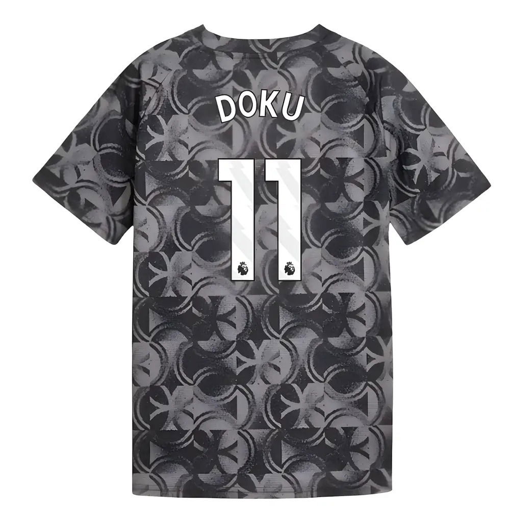 2025-2026 Man City Warm Up Jersey (Black) - Kids (Doku 11)