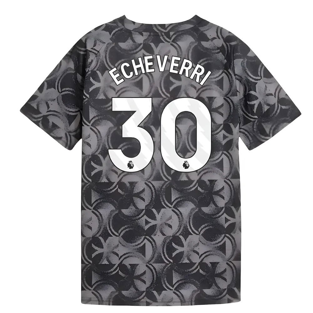 2025-2026 Man City Warm Up Jersey (Black) - Kids (Echeverri 30)