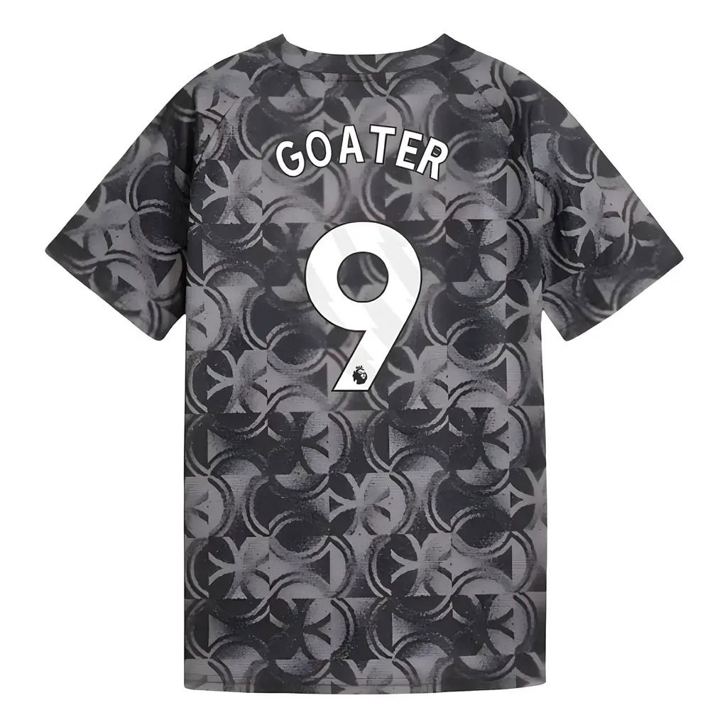 2025-2026 Man City Warm Up Jersey (Black) - Kids (Goater 9)