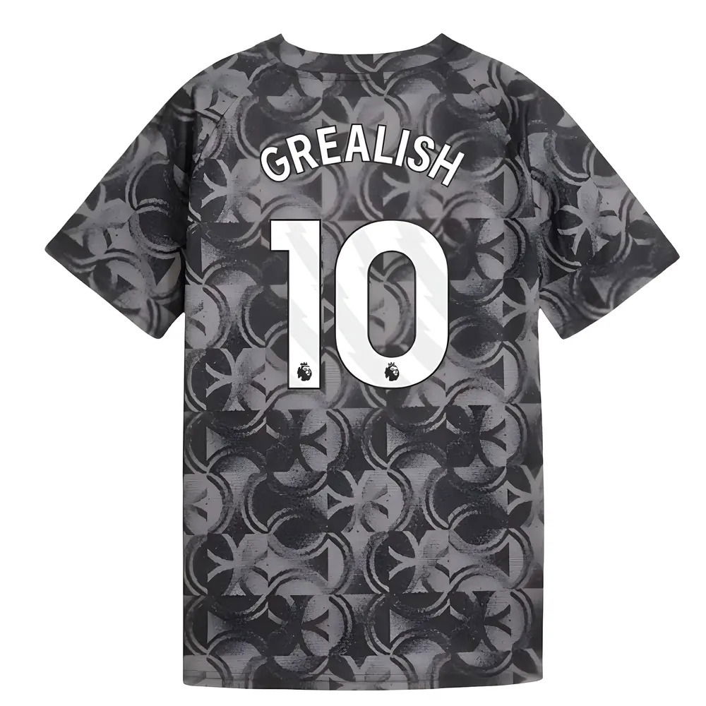2025-2026 Man City Warm Up Jersey (Black) - Kids (Grealish 10)