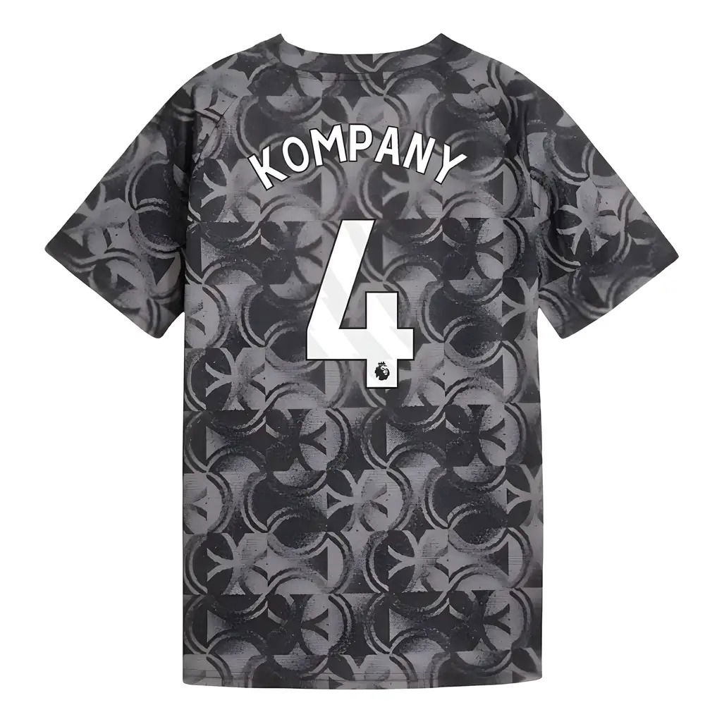 2025-2026 Man City Warm Up Jersey (Black) - Kids (Kompany 4)