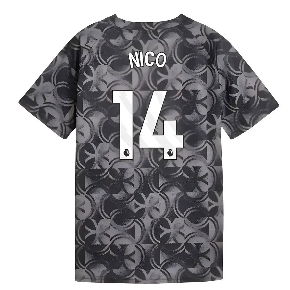 2025-2026 Man City Warm Up Jersey (Black) - Kids (Nico 14)