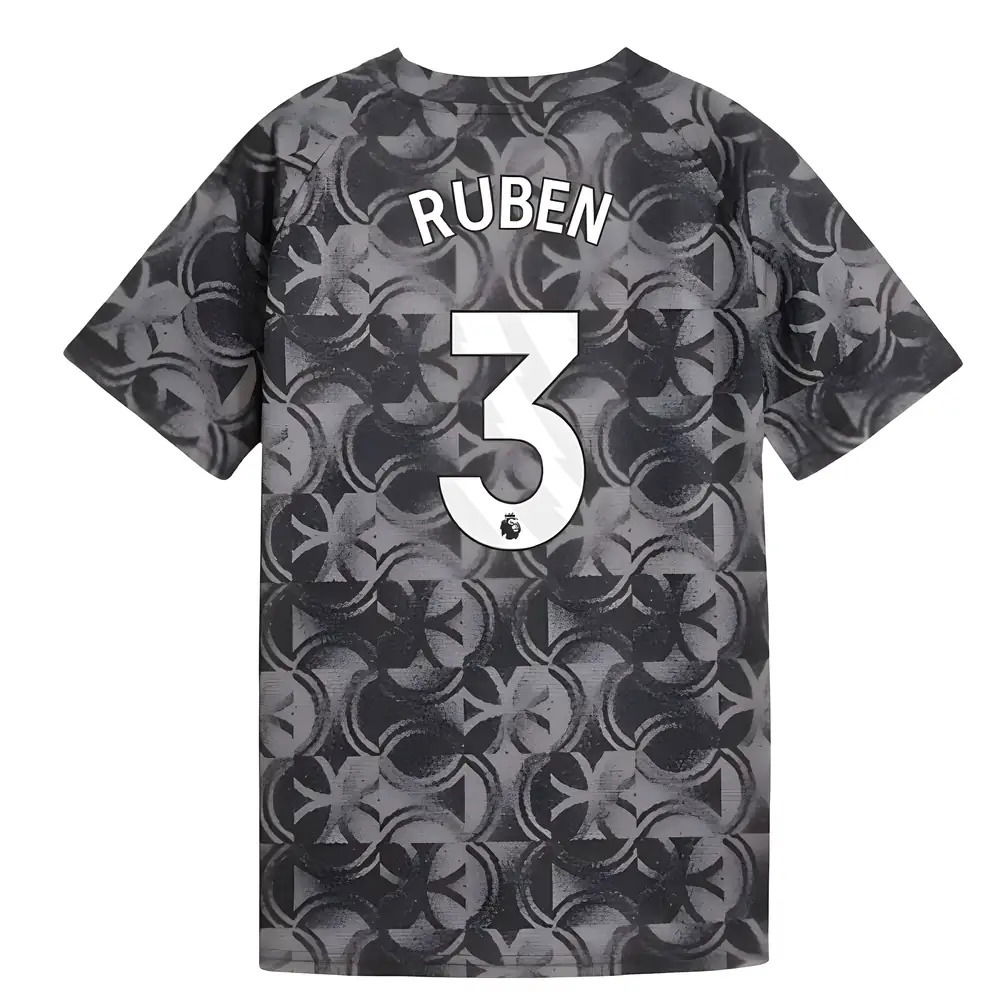2025-2026 Man City Warm Up Jersey (Black) - Kids (Ruben 3)