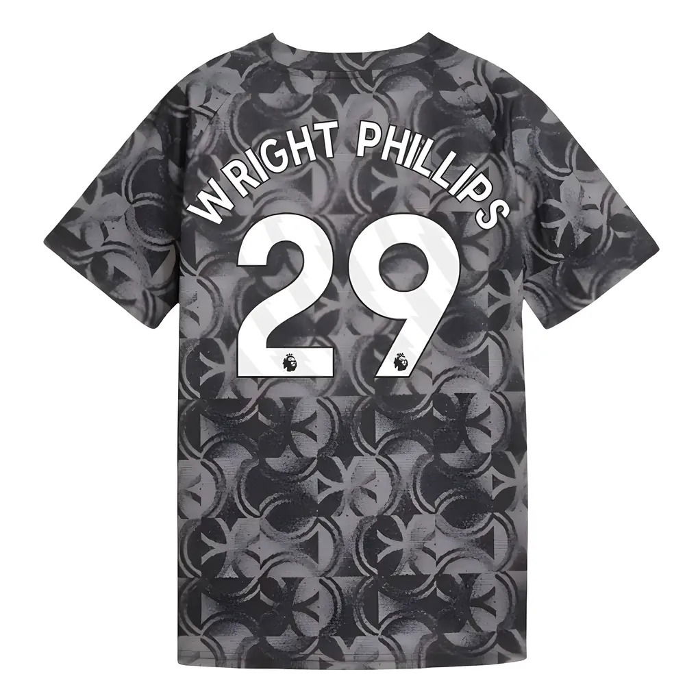 2025-2026 Man City Warm Up Jersey (Black) - Kids (Wright Phillips 29)