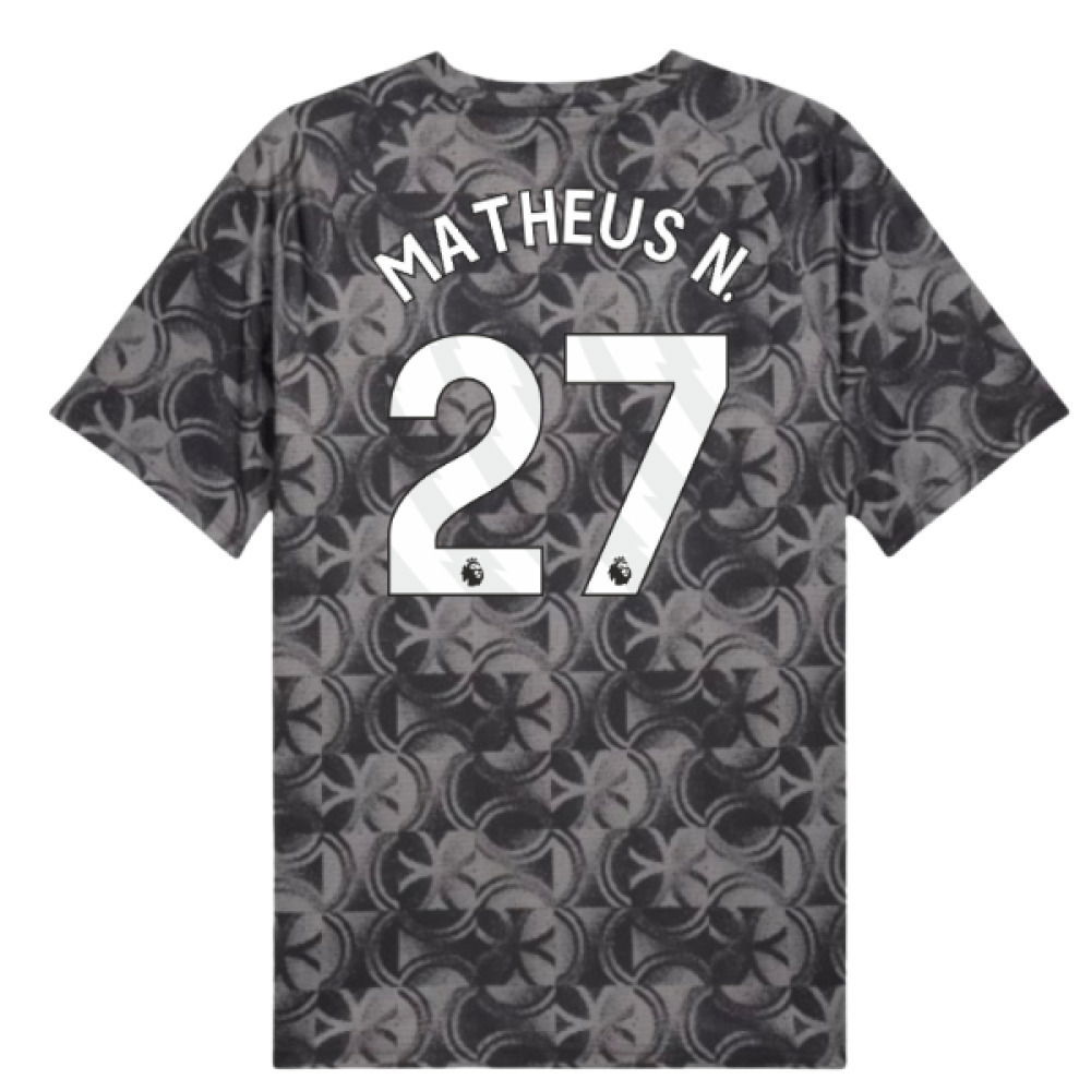 2025-2026 Man City Warm Up Jersey (Black) (Matheus N. 27)