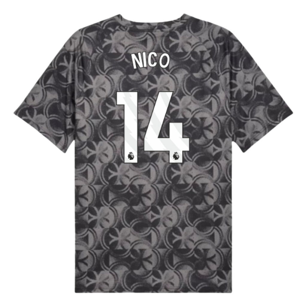 2025-2026 Man City Warm Up Jersey (Black) (Nico 14)