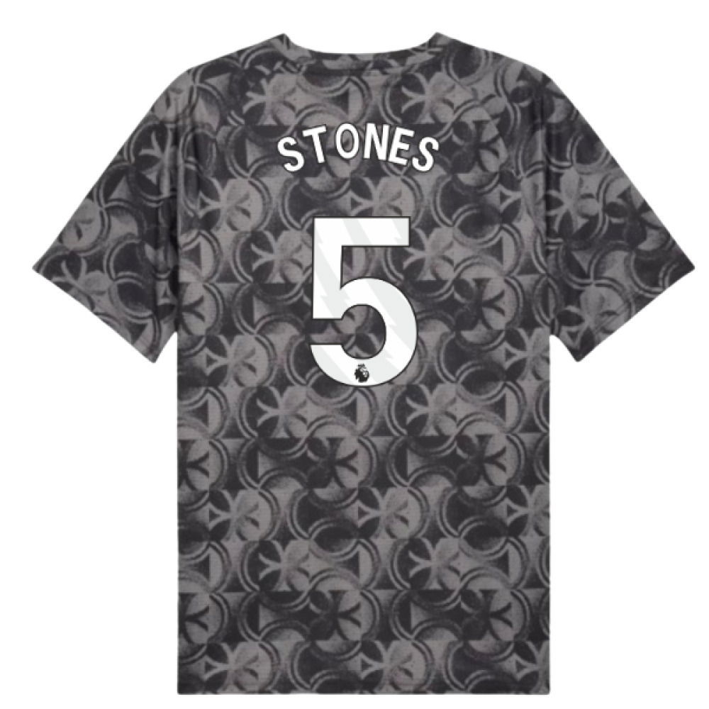 2025-2026 Man City Warm Up Jersey (Black) (Stones 5)